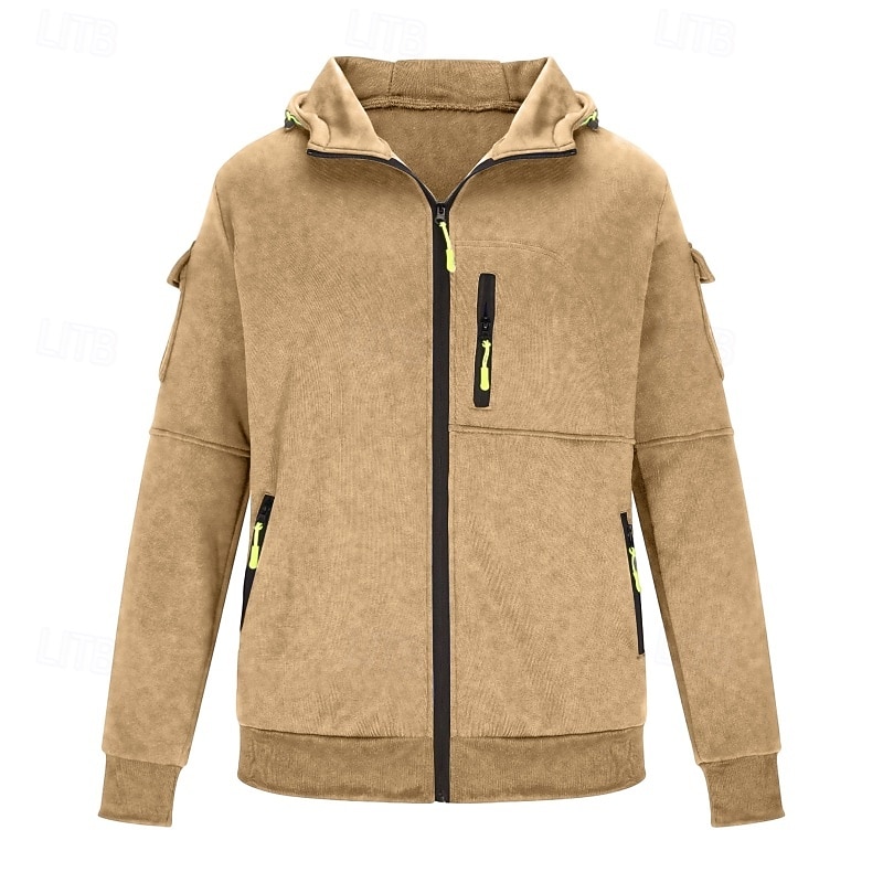 Hombre Sudadera Sudadera con capucha y cremallera completa Sudadera táctica con capucha Rojo tinto Negro Blanco Verde Ejército Rojo Con Capucha Plano Cremallera Deporte Casual Diario Ropa de calle 2025 - $27.99 –P4