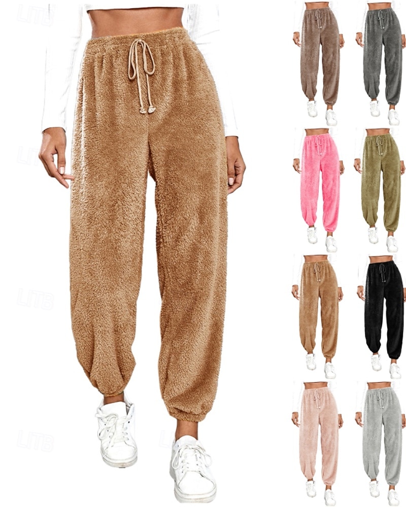 Naisten Veryttelyhousut Fleece-housut Kiinalainen Loma Vintage Katutyyli Täyspitkä Keskikorkea vyötärö Tavallinen Tasku Joustava vyötärö Pidä lämpimänä Mikrojoustava Elastinen Päivittäin ulko- Loma 2026 - $20.99 –P1