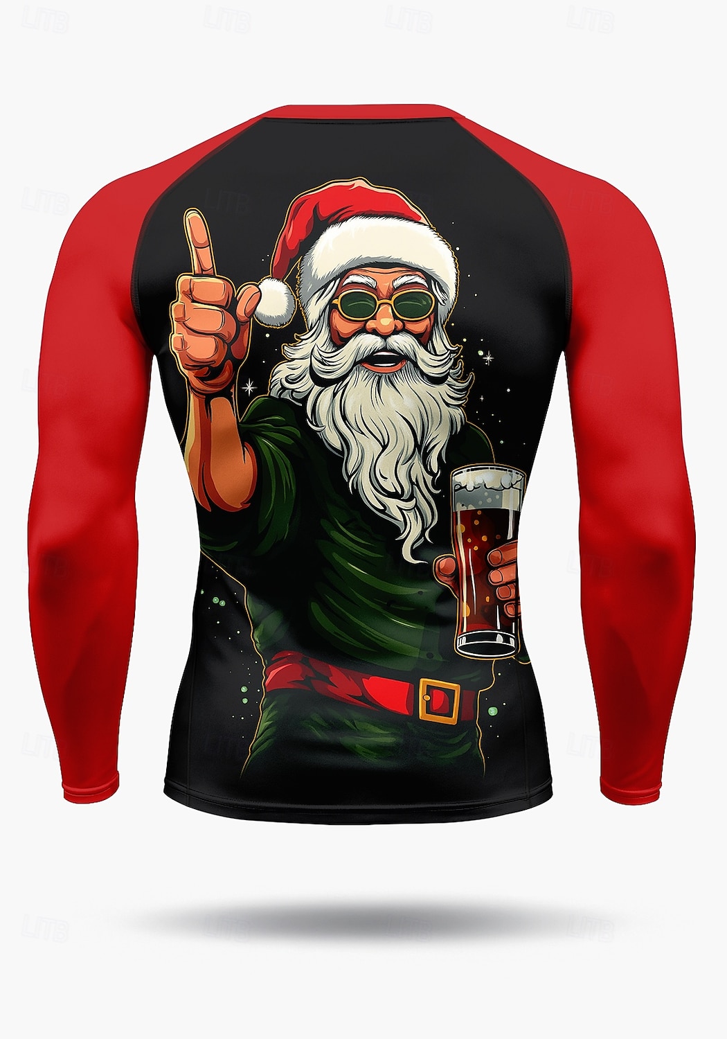 חג המולד בגדי ריקוד גברים חולצת דחיסה טישרט לריצה שרוול ארוך שכבת הבסיס ייבוש מהיר דחיסה טייץ פתילת לחות כושר אמון הדרכה פעילה תרגיל בגדי ספורט לבוש אקטיבי אודם תלתן 2025 - $22.99 –P2