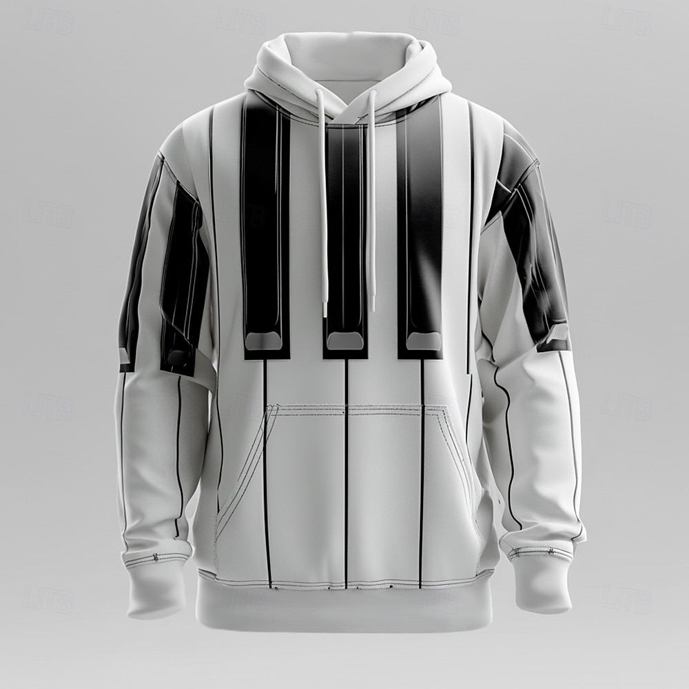 Homme Illusion d'optique Guitare Sweat à capuche Sweatshirt Mode Frais Col ras du cou Maison Soirée Vêtements de rue Blanche Rouge Cordon de serrage Automne Hiver Designer de 2025 ? $26.99 –P4