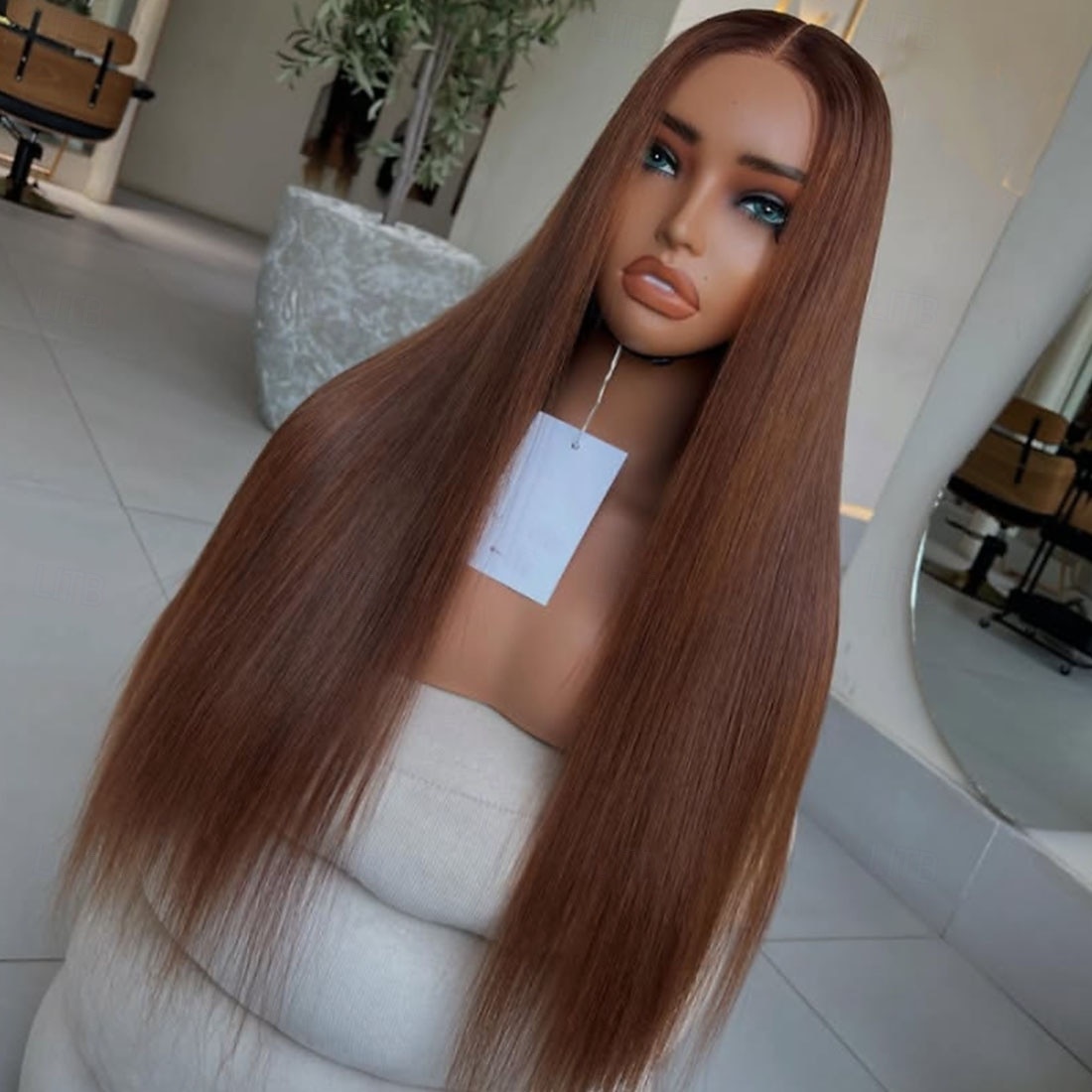 Parrucche brasiliane 100% vergini Remy con chiusura in pizzo 5x5 senza colla, parrucca frontale in pizzo 13x4 con capelli umani, parrucca castana liscia come l'osso, attaccatura dei capelli naturale, del 2025 a $243.29 –P2