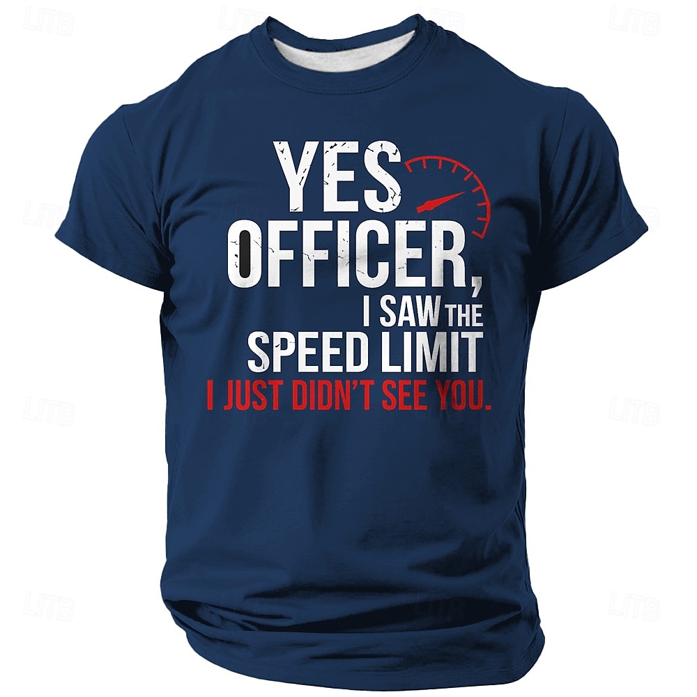 Camiseta Gráfica Engraçada de Dirigir Masculina - Sim Oficial Vi o Limite de Velocidade Só Não Vi Você Camiseta Sarcástica de Manga Curta de 2026 por $19.49 –P3