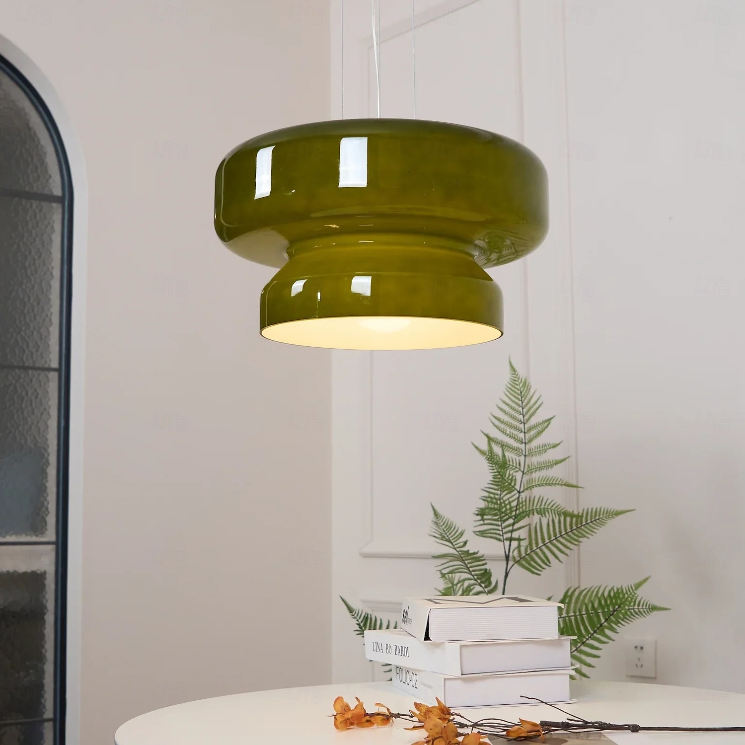 led κρεμαστό φωτιστικό 36cm γυάλινο πολυέλαιο μονής κεφαλής οροφής για σοφίτα μπαρ σαλόνι τραπεζαρία ζεστό λευκό 110-240v 2025 - $249.99 –P13