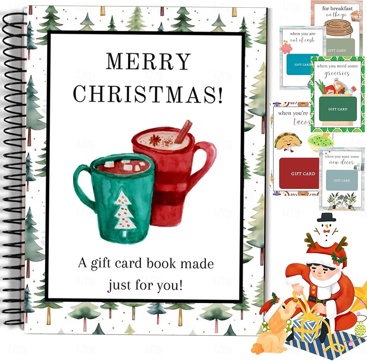 Christmas Gift Card Book Surprises On Every Page DIY Spiral-Bound Merry Christmas College Survival Gift Card Book Holder Ideal Gifts for Family, Friends, Teachers, Teens And Colleagues 2026 - $17.49 –P2