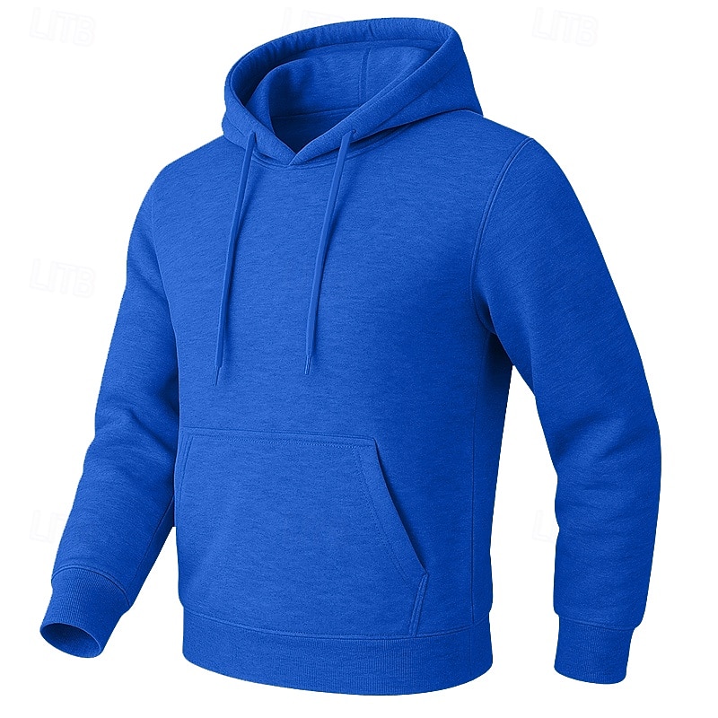 Homme Sweat à capuche Sweat à capuche en polaire Sweat à capuche doublé en polaire Noir Blanche Jaune Rose Claire Vert Véronèse À capuche Uni Poche kangourou Sport & Loisir Occasionnel Quotidien de 2025 ? $17.99 –P11