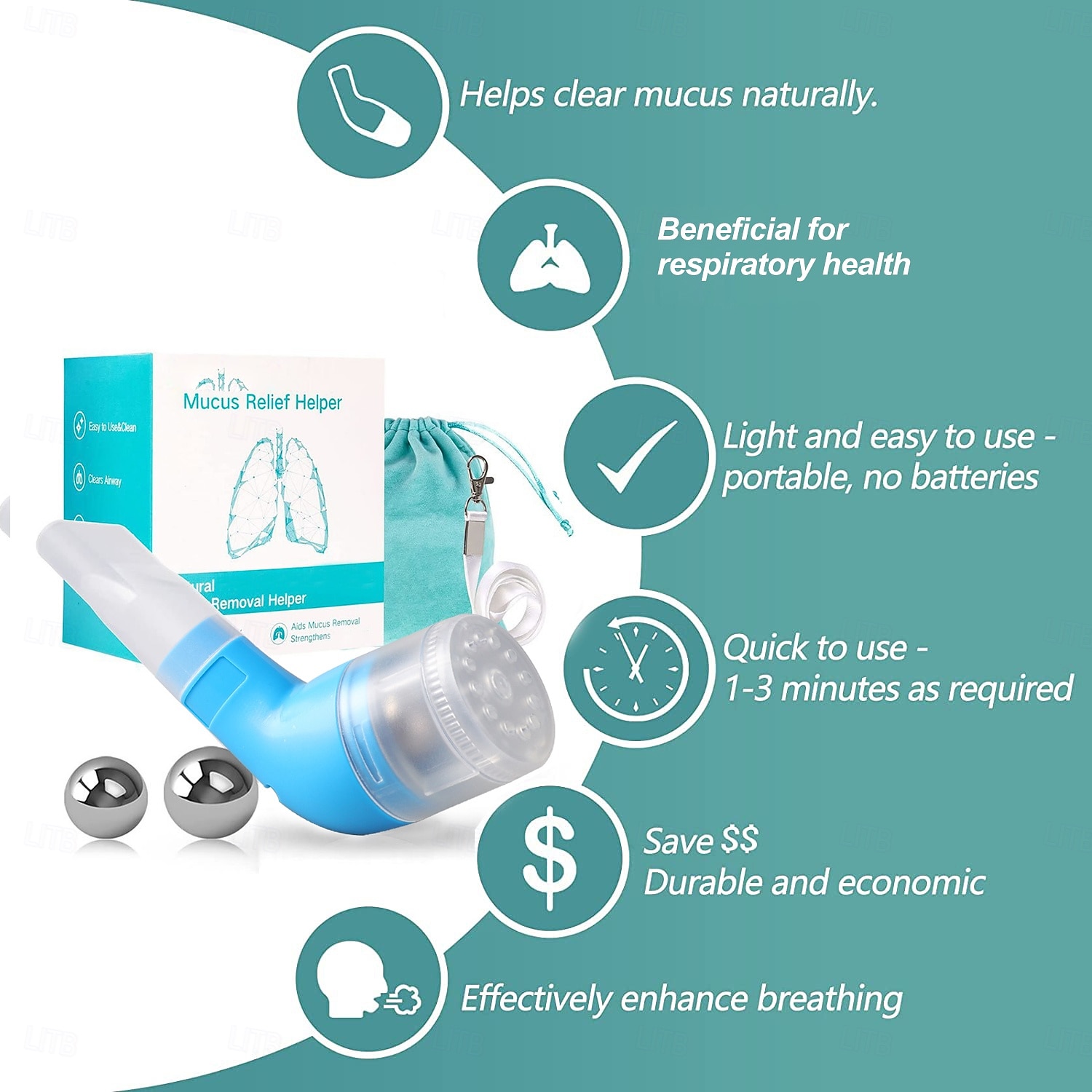 Ademhaling Vibratie Trainer OPEP Fysieke Vibratie Slijmverwijderaar Valentijnsdag Cadeau 2026 - $31.99 –P10