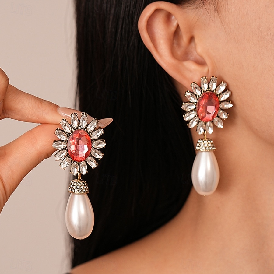 Women's Pearl Jewelry Set with Earrings, Necklace and Bracelet - Elegant Vintage Style Accessories with Crystal Accents for Ballroom Party, Wedding and Formal Events 2025 - $18.99 –P4
