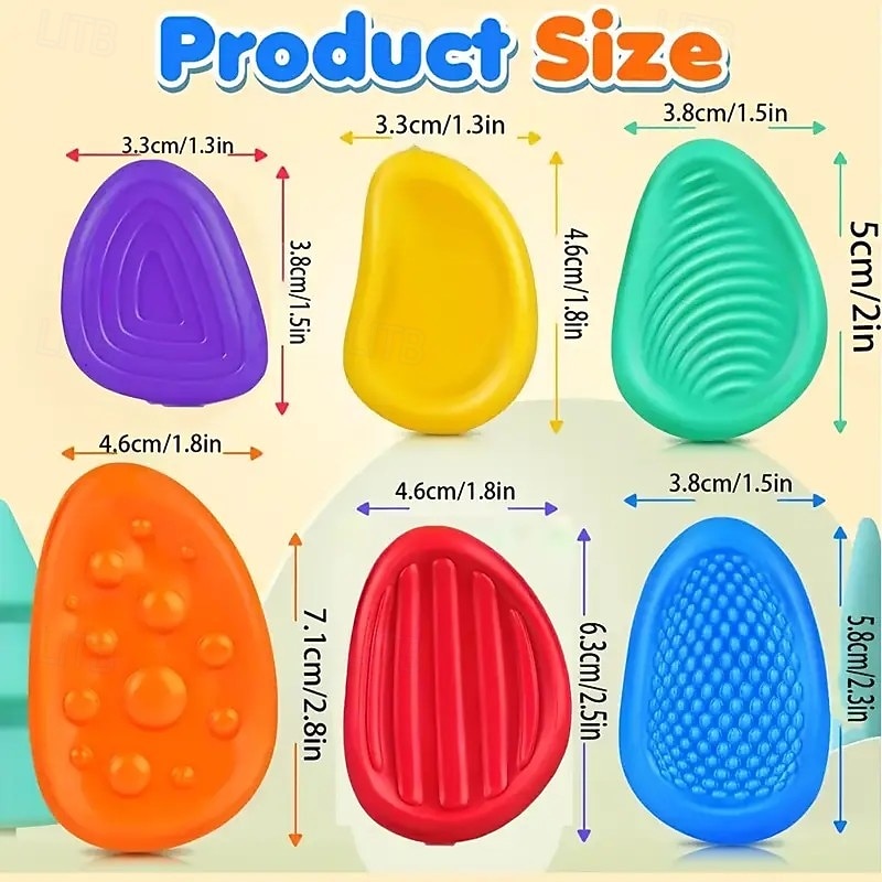 6 ks měkkých relaxačních kamenů – hračky pro senzorickou úlevu od stresu pro teenagery, ideální jako dárky na Halloween, Vánoce, zimu a Nový rok 2026 - $7.99 –P2