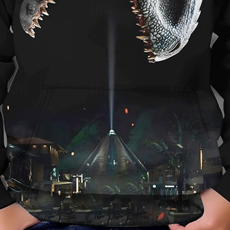Halloween Pojkar 3D Dinosaurie Huvtröja Långärmad Vår Höst Mode Streetwear Barn 4-12 år Huva Utomhus Ledigt Dagligen Normal 2025 - $18.99 –P3
