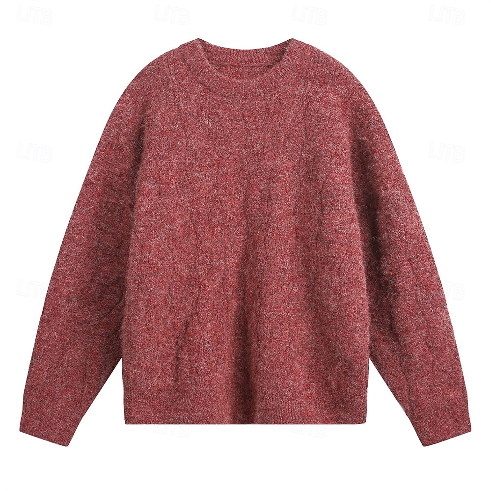 Herren Pullover Strickpullover Gerippt Stricken Normale Oberteile Gestrickt Einfach Rundhalsausschnitt Mode Basic Urlaub Alltagskleidung Bekleidung Herbst Winter Rote Grün M L XL 2026 - $51.99 –P2