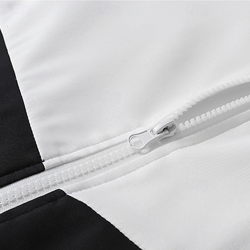 Муж. Спортивный костюм из двух частей Толстовка с капюшоном для отдыха Комплекты спортивных костюмов с карманом Контрастных цветов Наборы одежды Весна Черный Военно-зеленный 2025 - $34.99 –P17