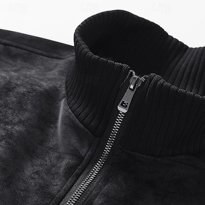 Per uomo Giacca in Ecopelle Giacca da Biker Giacca da Moto Vacanza Quotidiano Antivento Caldo Tasca Primavera Autunno Semplice Moda Classico Collo alla coreana Regolare Nero Grigio Giacca del 2025 a AED 170.19 –P5