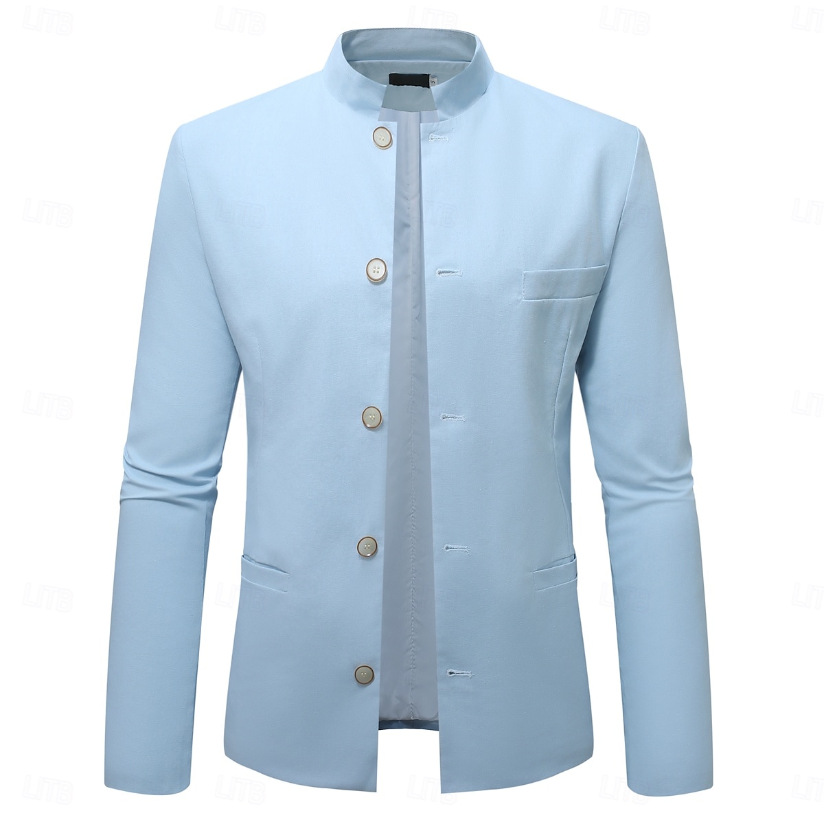 Per uomo Giacca di lino Formale Casa Bottoni Minimalista Primavera & Autunno Autunno Tutte le stagioni Tinta unica Attivo Vintage Colletto a Camicia Regolare Blu marino Verde Cachi Azzurro Giacca del 2026 a $91.99 –P19