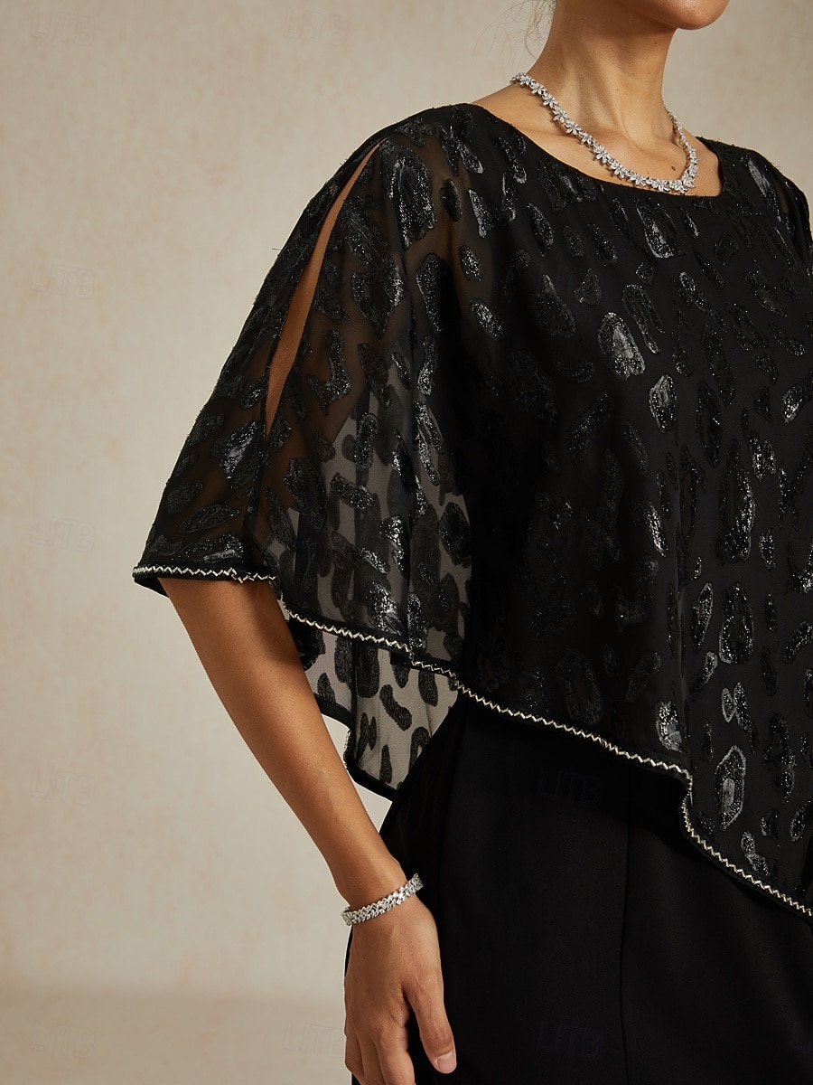 Femmes Robe Midi Robe fourreau Élégant Fête Robes semi-formelles Mariage Soirée robe demoiselle d honneur Coupe régulière Léopard Sans manches Col ras du cou Noir Printemps Automne Hiver de 2025 ? $99.99 –P3