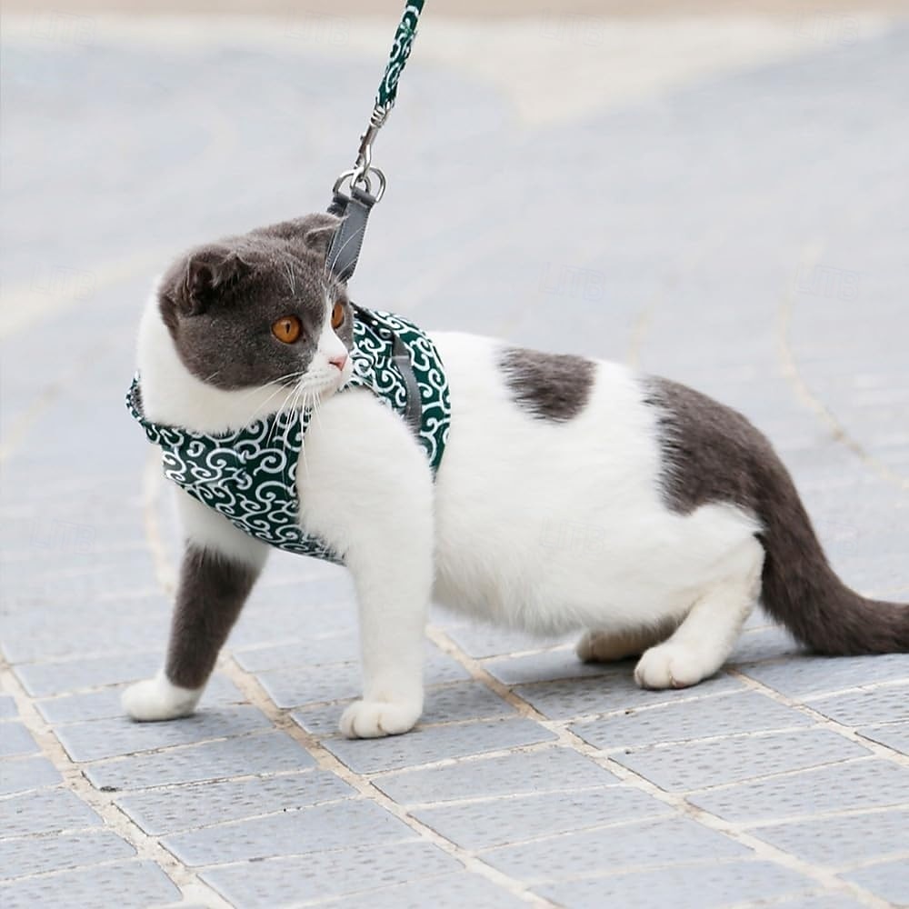 Cat Dogs Vest Harness and Leash, Anti-Break Away Chest Strap, Cats Clothes, Breathable Cat Harness Set, Escape Proof Soft Adjustable Vest Harnesses for Cats for Girl & Boy Cat Walking 2025 - $16.49 –P3