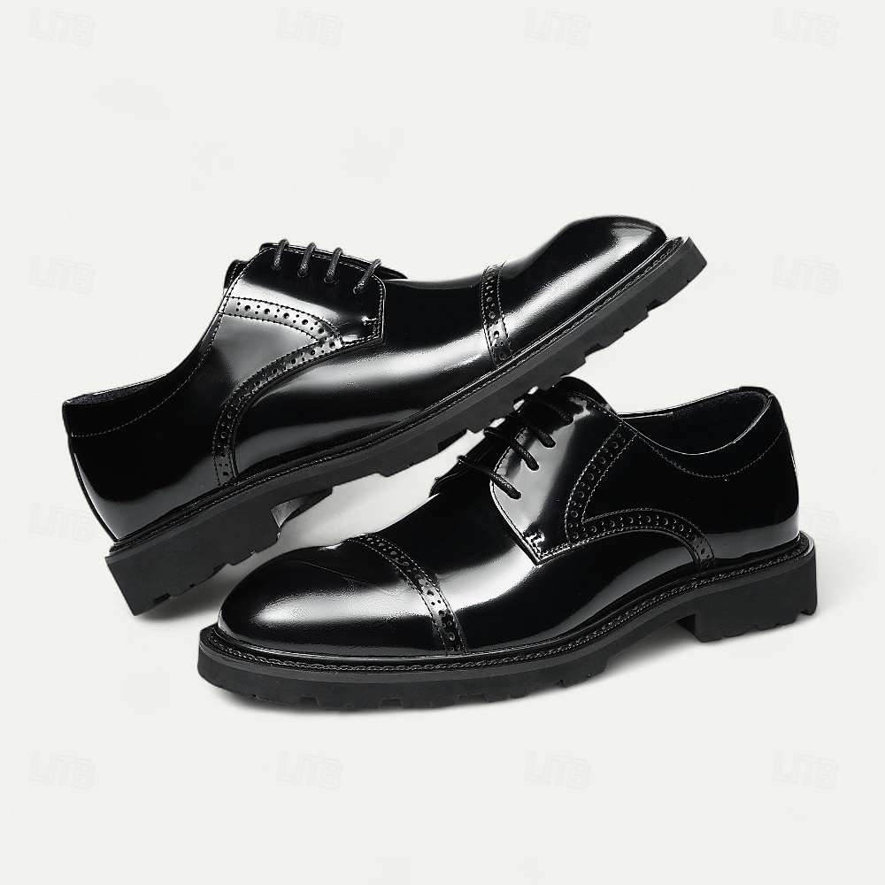 Мужские светло-коричневые туфли-оксфорды, классические деловые туфли на шнуровке с отделкой в стиле броги для офиса, свадеб и вечерних мероприятий 2025 - €104.15 –P13