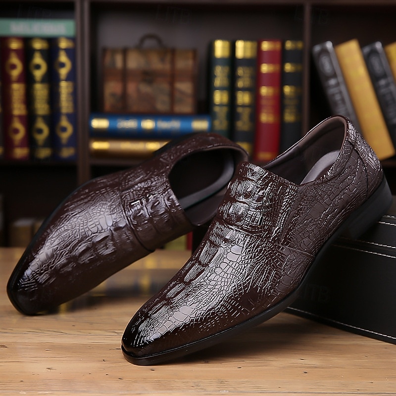 Pánské modré texturované oxfordky – elegantní společenské boty z umělé kůže s lesklým povrchem, elegantní společenské boty do kanceláře, na svatby a společenské akce 2025 - $42.99 –P8