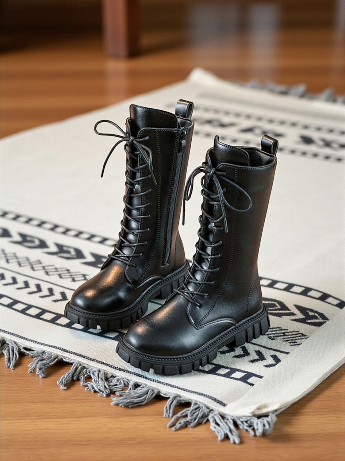 נעלי תחפושת כוכבת פופ בהשראת איידול קוריאני - מגפיים אופנתיים לבנים וחומים לבנות בסגנון קז'ואל ורחוב 2026 - $34.99 –P2