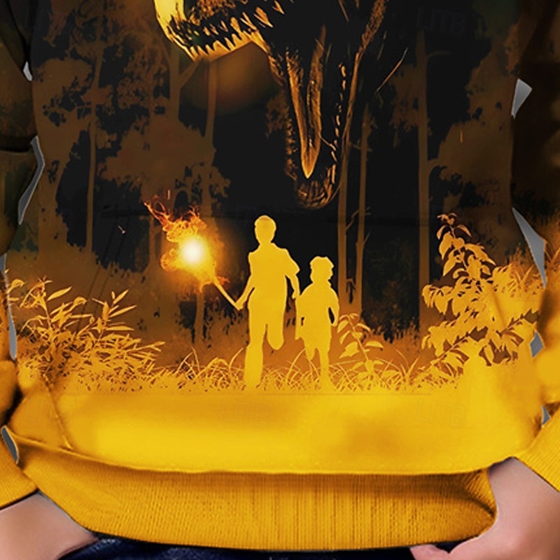 Halloween Pojkar 3D Dinosaurie Huvtröja Långärmad Vår Höst Mode Streetwear Barn 4-12 år Huva Utomhus Ledigt Dagligen Normal 2025 - $18.99 –P3