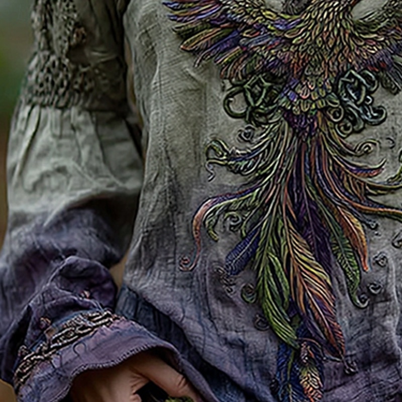 Pentru femei Tricou Tricouri Tee Top Imprimeu Grafic Modă Stilat Manșon Lung Rotund Topuri obișnuite Zilnic Ieșire Sfârșit de săptămână Mov Primăvară Toamnă 2026 - $14.49 –P3