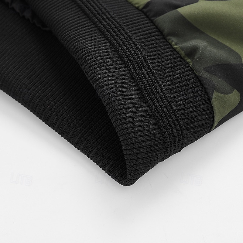 Per uomo Giacca Leggera Giubbotto bomber Giacca Casual Vacanza Quotidiano Traspirante Tasca Primavera Autunno Mimetico Moda Classico Collo alla coreana Regolare Blu Verde militare Giacca del 2026 a $42.99 –P10