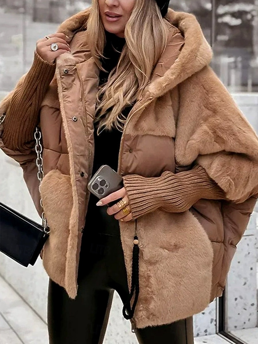 Femmes Veste Coupe-vent Chaud Patchwork Avec Poches Front ouvert ancien Quotidien Occasionnel Uni Cadeaux de Noël Vacances Occasionnel Quotidien Ouvert devant Long À capuche Coupe Ample manche longue de 2025 ? $56.99 –P3