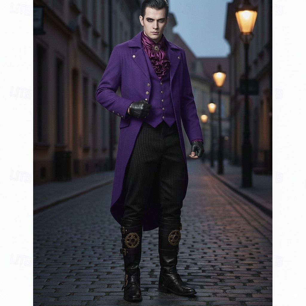 Μεσαίωνα Αναγέννησης Steampunk Επίστρωση Smoching Φράκο Vampires Ευγενής Φανταχτερή Φόρεμα Ανδρικά Απόκριες Επίδοση LARP Ρεν Φερ Ενηλίκων Επίστρωση 2025 - $36.99 –P3