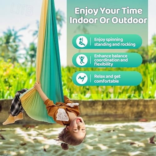 Sensory sway for children and adults capable of accommodating 300 pounds of indoor and outdoor sensory sway double-layer treatment for children with autism including suspension kit 2026 - $100.99 –P1