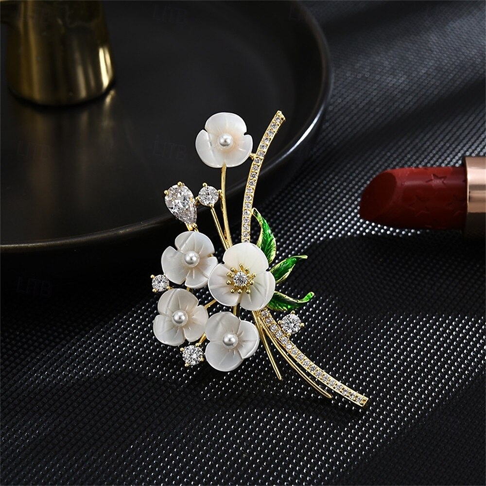 Broches Klassiek Retro meetkundig Bloem Elegant Modieus Gepersonaliseerde Eenvoudig Broche Sieraden Wit Voor Bruiloft Feest Lahja Verloving Schoolfeest Festival 2026 - $34.99 –P1