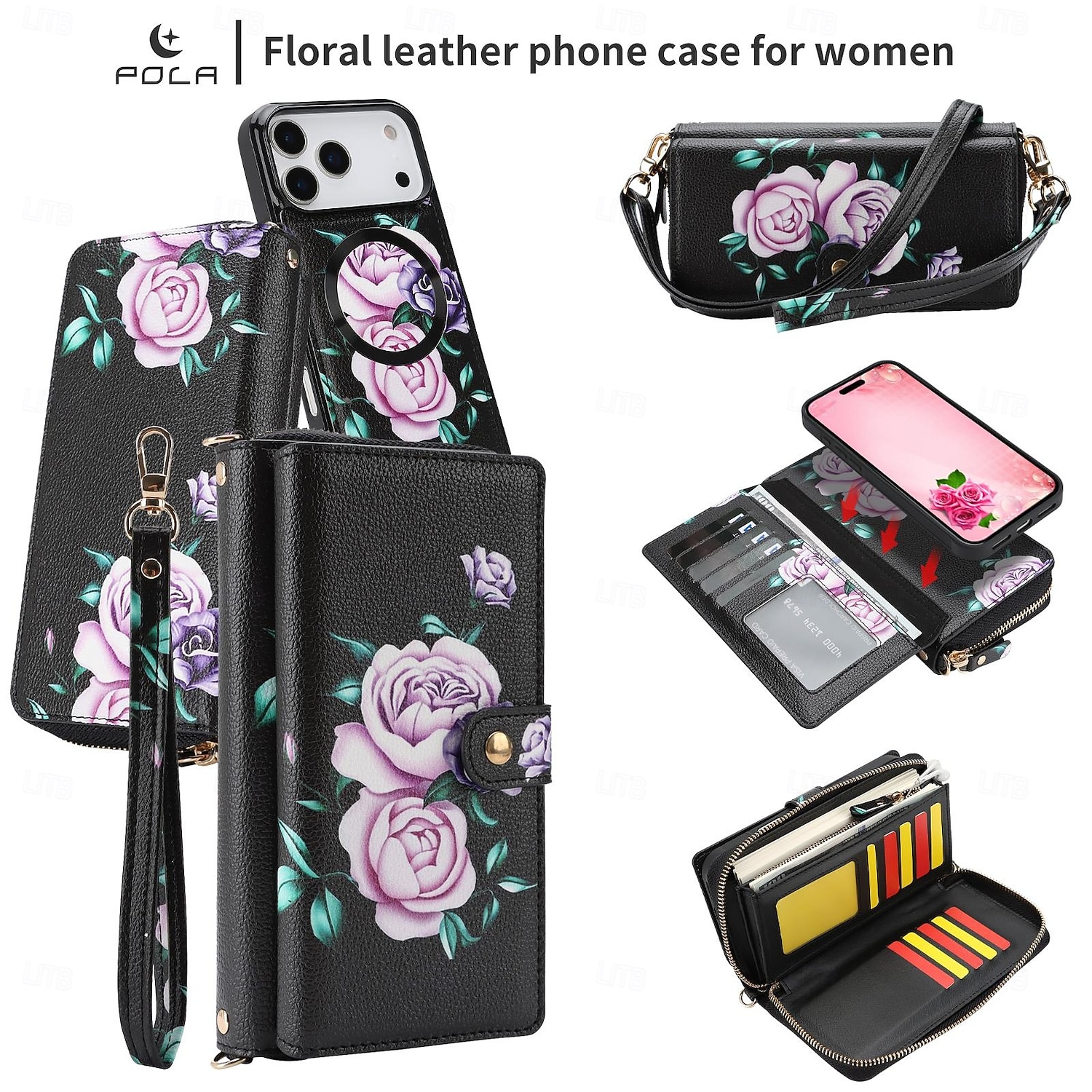 Phone Case For iPhone 17 Pro Max 17 Air 16 15 14 Pro Max Plus 13 Pro Max Wallet Case Detachable Full Body Protective with Lanyard Retro Genuine Leather 2025 - $34.99 –P3