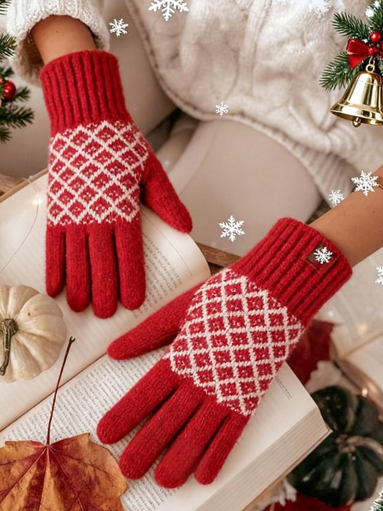 gants d'hiver tricotés pour femmes avec fonction écran tactile, mitaines en laine chaudes en plusieurs couleurs, cadeau de Noël pour l'extérieur, vêtements décontractés et de vacances de 2025 ? $14.99 –P2