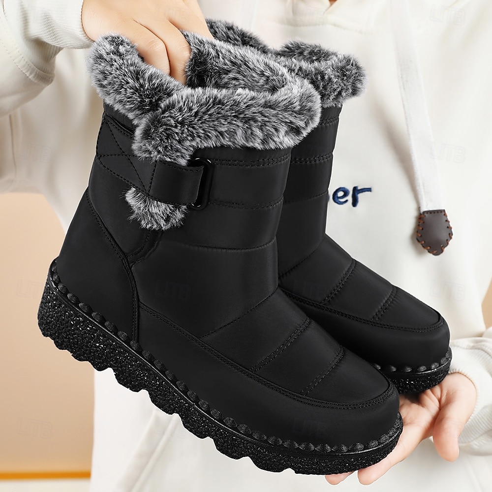 Mujer Botas Botas de nieve Diario Tacón Plano Dedo redondo Casual Satén Mocasín Vino Negro Azul 2026 - $32.99 –P5