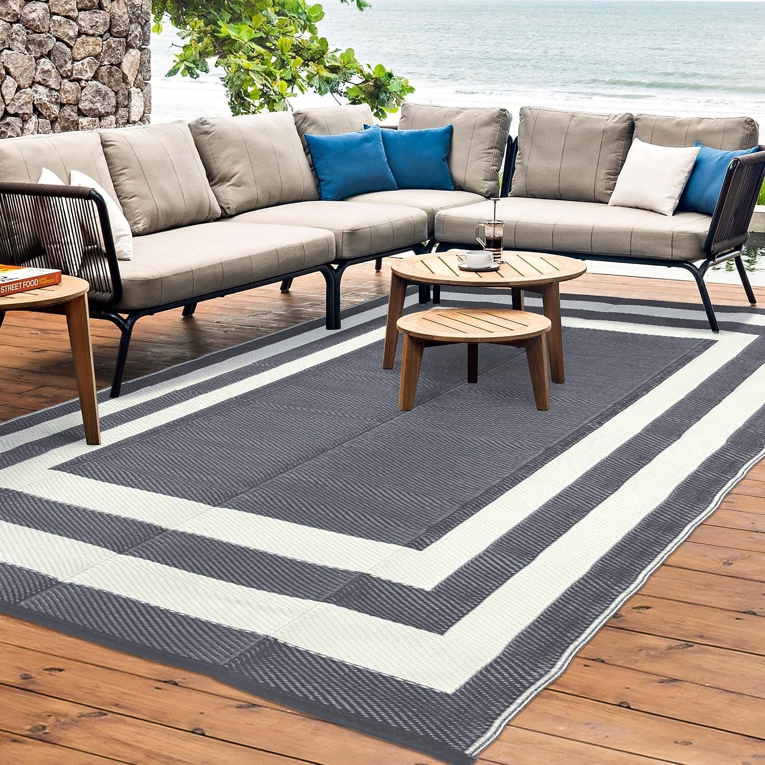 ulkomatto moderni kuvio ulkomatto, kestävä muovimatto terasseille, leirintäalueille, uima-altaiden reunoille &matkailuauto 2026 - $46.99 –P2