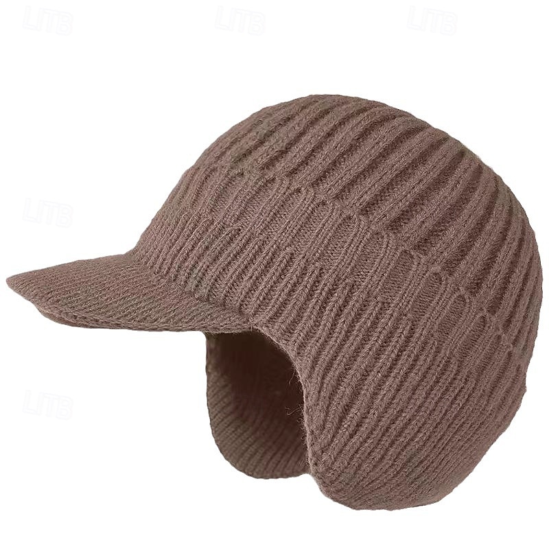 berretto lavorato a maglia con protezione per le orecchie, elastico e caldo, per equitazione all'aperto, berretto invernale da uomo con fodera in pile, cappello di lana caldo e spesso, berretto del 2026 a $11.99 –P5
