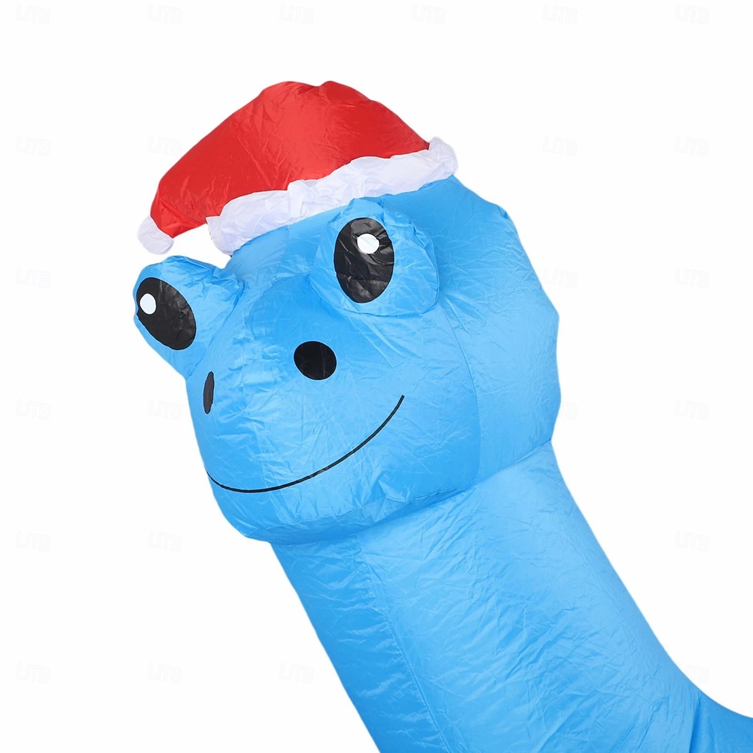 Papá Noel navideño con sombrero azul de Navidad, dinosaurio LED con luz, modelo inflable impermeable para interiores y exteriores, patio, césped, fiesta, ambiente festivo, decoración, luz de apoyo 2025 - $51.99 –P8