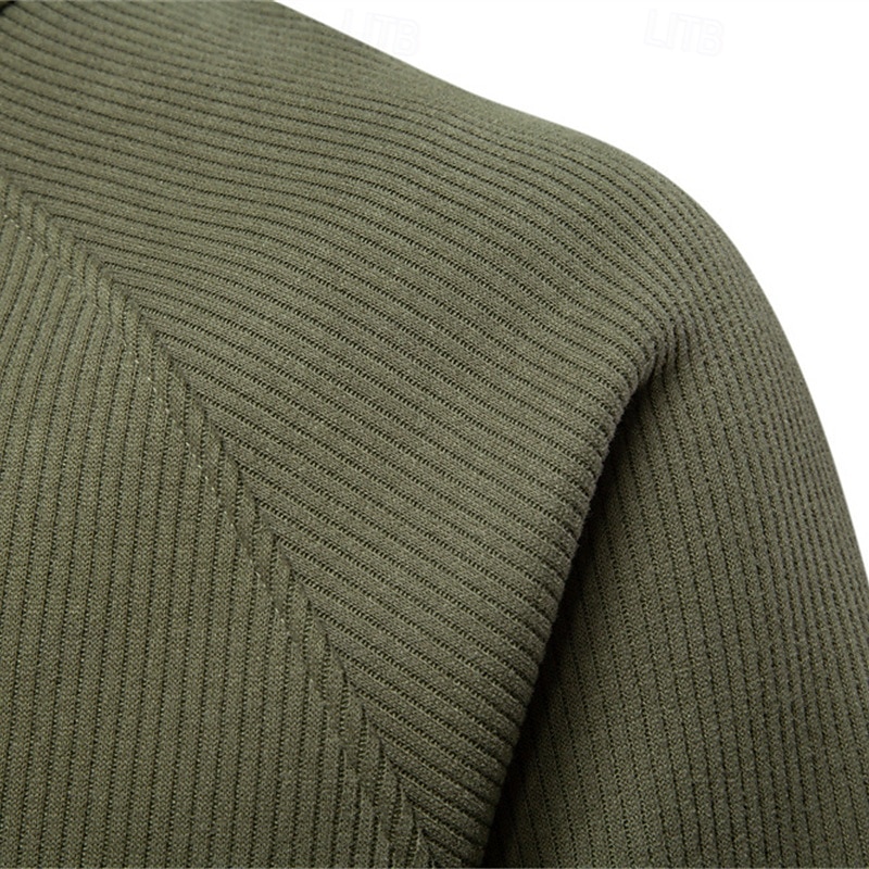 Homens Moletom Moletom de lã Moletom com zíper Adamascado Preto Verde Tropa Azul Marinha Cinza Claro Meio Zíper Tecido Zíper Desportos e Ar livre Diário Feriado Roupa de rua Básico Casual Outono de 2025 por $36.99 –P12