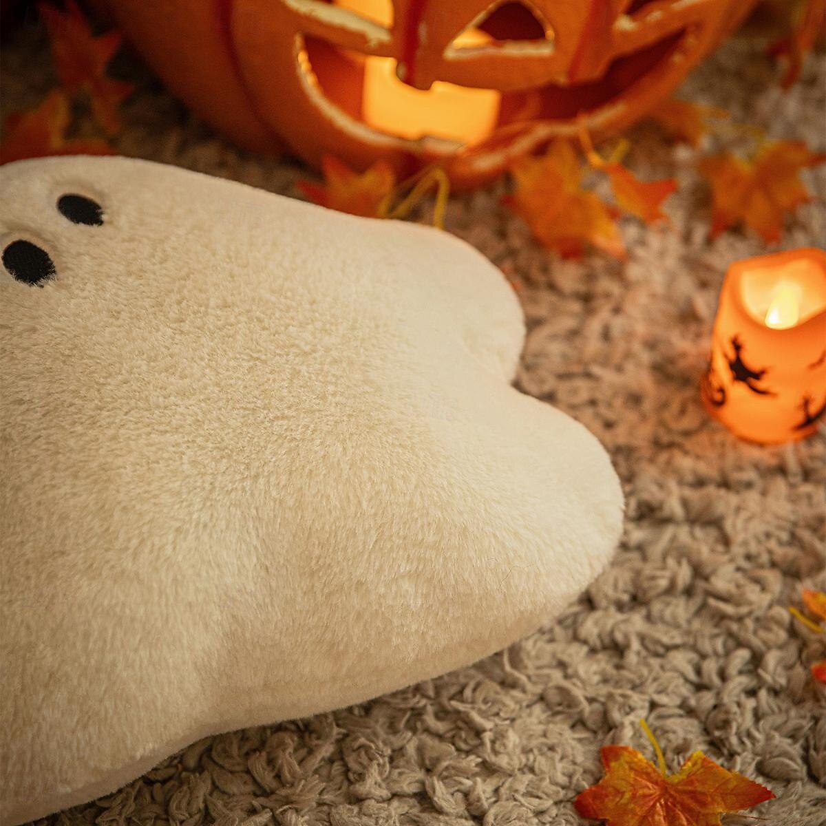 1 Pc Cute Ghost Pillow Cover, Boho Square Zipper Cushion Cover, Casual Decorative Throw Pillow Case for Halloween and Home Decor 2026 - $15.99 –P3