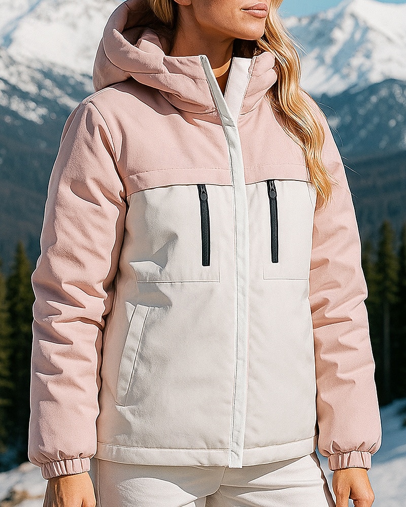 Damen Wanderjacke Daunenjacke Thermojacke Außen Thermik Warm Wanderoutfits Wanderbekleidung Winter Herbst Oberteil Angeln Camping / Wandern / Höhlenforschung Laufen Patchwork Schwarz Weiß Rosa 2026 - €58.99 –P4