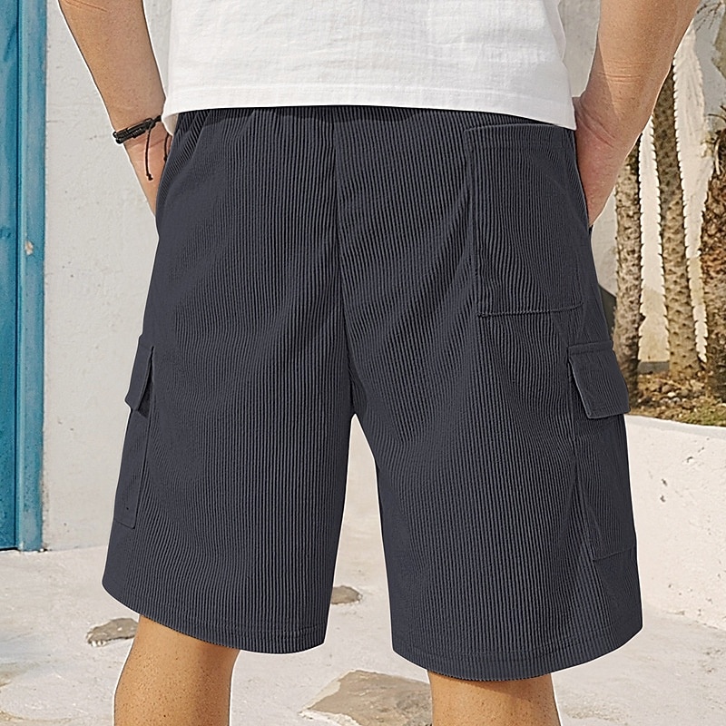 Men's Shorts Summer Shorts Casual Shorts Corduroy Shorts Drawstring Pocket Elastic Waist Plain Comfort Breathable Short Outdoor Vacation Sport Casual Navy Blue 2026 - $21.99 –P14