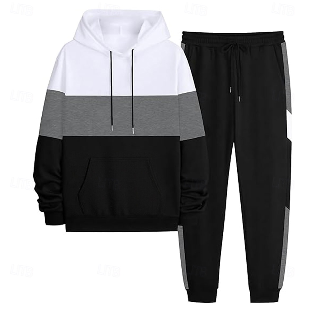 Férfi Színes Vízszintes csíkok 2db 3D pulóver készletek Tracksuit Kapucnis pulóver Hosszú ujj Hosszú nadrág Kapucni Alkalmi Napi Hétköznapi Sportruházat Szabadság 3D nyomtatás Színes Tavasz Ősz Tél 2025 - $45.99 –P4