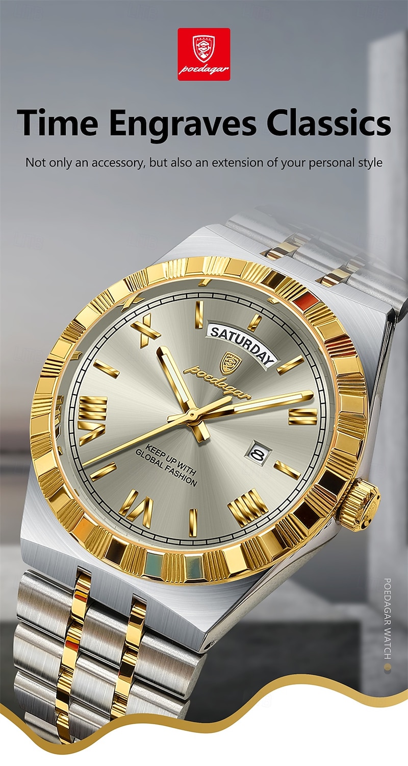 928 Heren Quartz Horloge Luxe Sport Waterdicht Chronograaf Lichtgevende Datum Heren Synthetisch Saffier Horloge Zakelijk Leren Herenhorloges Klok - Officiële Horloges