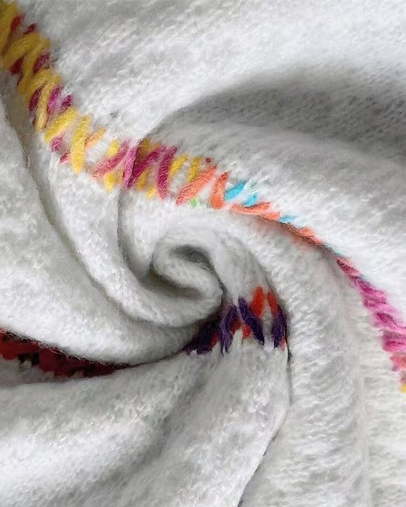 Dámské Svetr Rolák Denní stylové Na běžné nošení Proužky Rýhovaný Do V Pletený Dlouhý rukáv Běžné topy Plést Denní Dovolená Jdeme ven Černá Bílá Podzim Zima 2026 - $36.99 –P5