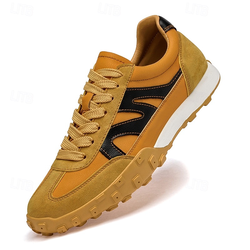Baskets à lacets en similicuir pour homme, chaussures de sport rétro pour l'extérieur – confortables pour la marche, l'entraînement et le style décontracté de 2025 ? $59.99 –P1