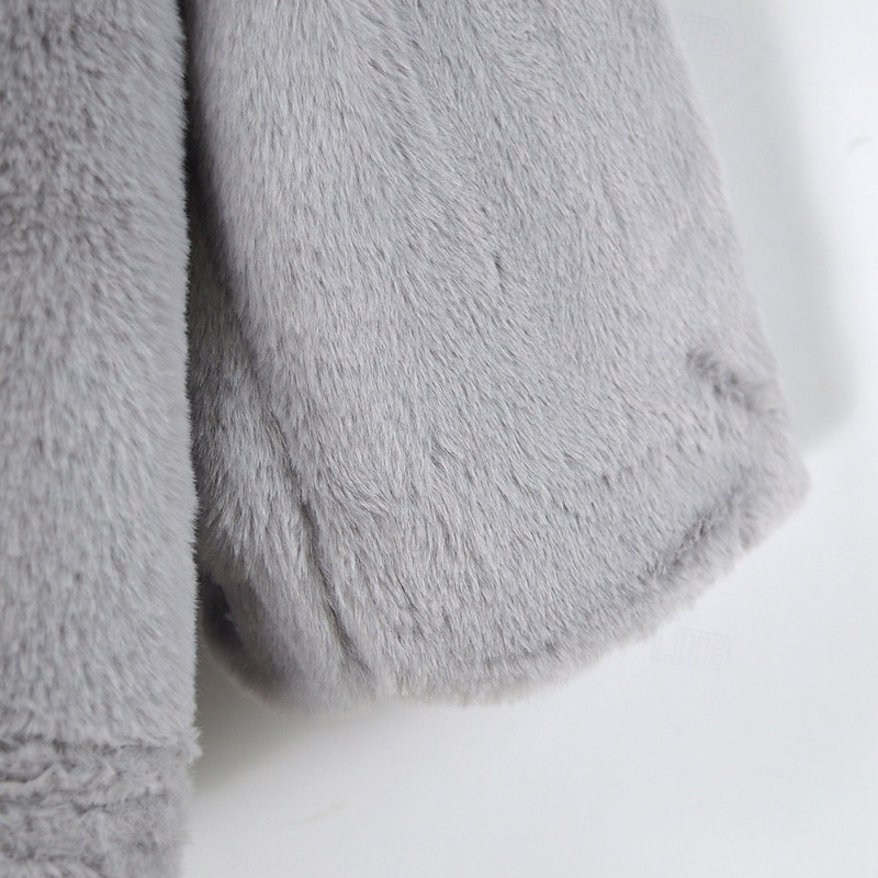 Damen Mantel Kunstpelzmantel Warm Bequem Tasche Lässig Einfach Urlaub Straße Lässig Alltagskleidung Lang Umlegekragen Normale Passform Langarm Oberbekleidung Blau Braun Khaki Herbst Winter 2025 - $43.99 –P11