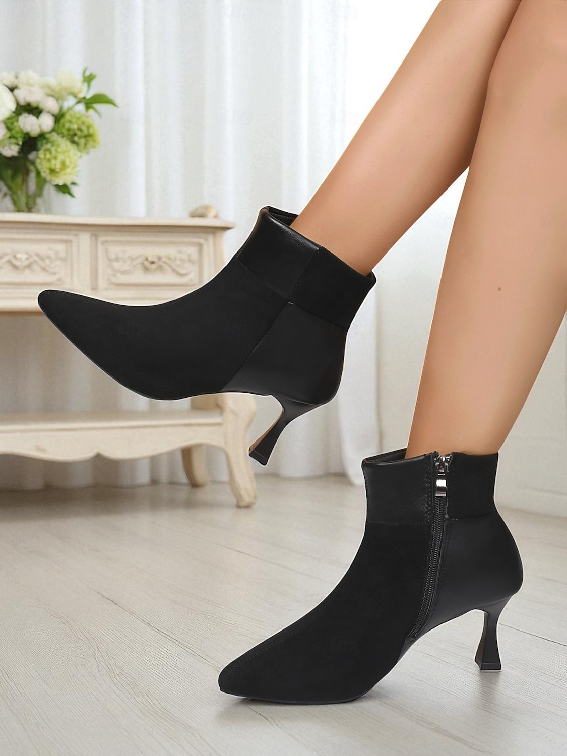 Bottines à talons aiguilles et bout pointu en similicuir suédé pour femme - bottines de style chic pour le bureau, les dîners &mode d'automne de 2025 ? $34.99 –P4