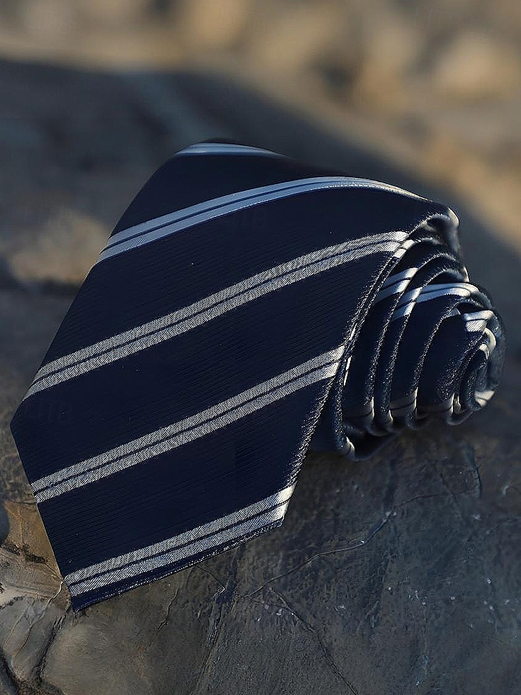 Cravate en soie pour homme, classique, rayée et cachemire, accessoire de fête de mariage d'affaires formel, cadeau de Noël élégant pour lui de 2026 ? $11.99 –P7