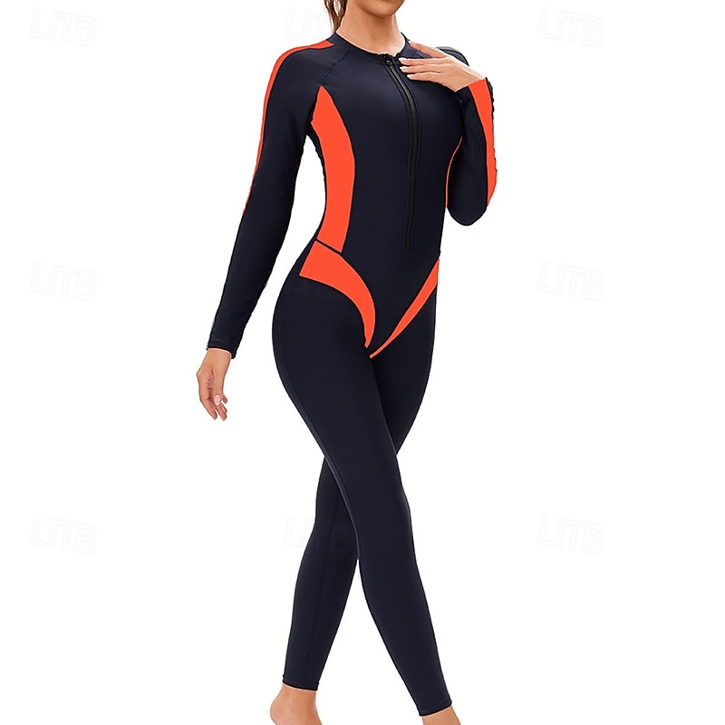 2026年 女性用 ラッシュガード 全身水着 ダイブスキンスーツ パッチワーク UPF50+ 速乾性 高弾性 長袖 スイムウェア サーフィン 潜水 シュノーケリング 夏  コレクション – $50.99 –P16