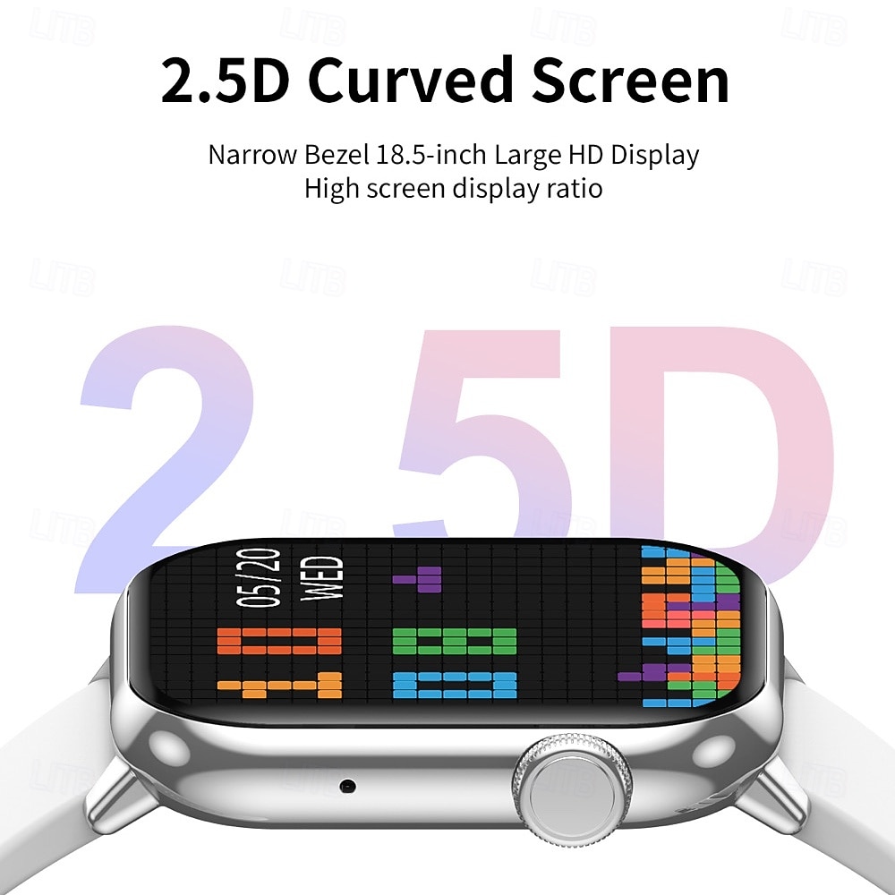 Montre connectée grand écran 1,85 pouces pour hommes et femmes, appels Bluetooth, 100 modes sportifs, fréquence cardiaque, sommeil, santé, musique locale, météo de 2025 ? $57.99 –P5
