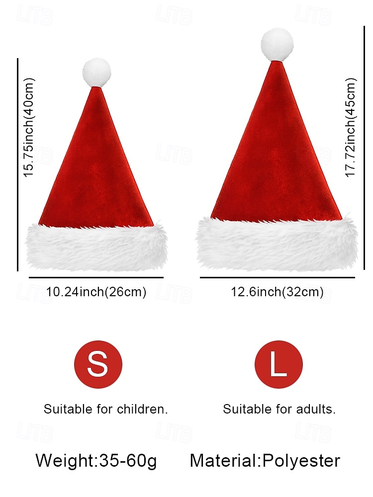 Kerstmuts voor dames en kinderen - zacht fluweel met pluchen rand, perfect voor feestdagen en familiefeesten 2026 - $8.99 –P6