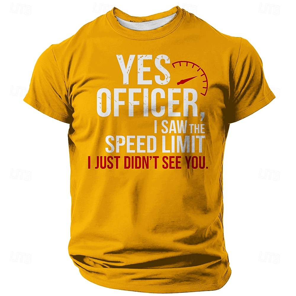 Camiseta Gráfica Engraçada de Dirigir Masculina - Sim Oficial Vi o Limite de Velocidade Só Não Vi Você Camiseta Sarcástica de Manga Curta de 2026 por $19.49 –P4
